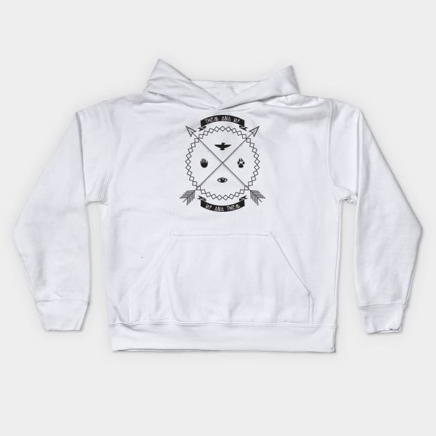 Native Coat of Arms Kids Hoodie by parallelish